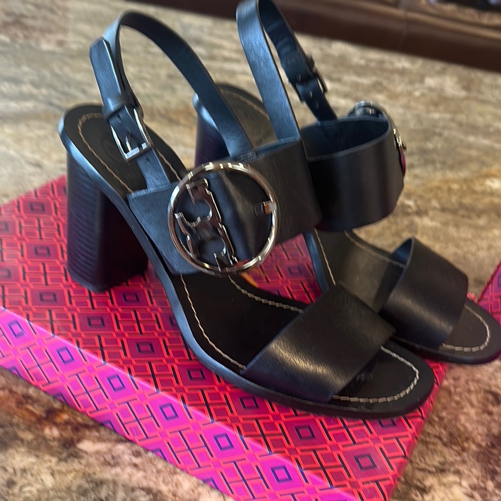 Tory Burch Blue Heeled Sandals